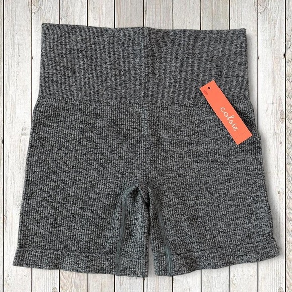 Colsie Pants - Colsie Women's XS Gray Seamless Ribbed High Rise Biker Shorts NWT